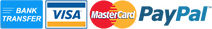 Bank transfer, Visa, Mastercard and PayPal payment methods
